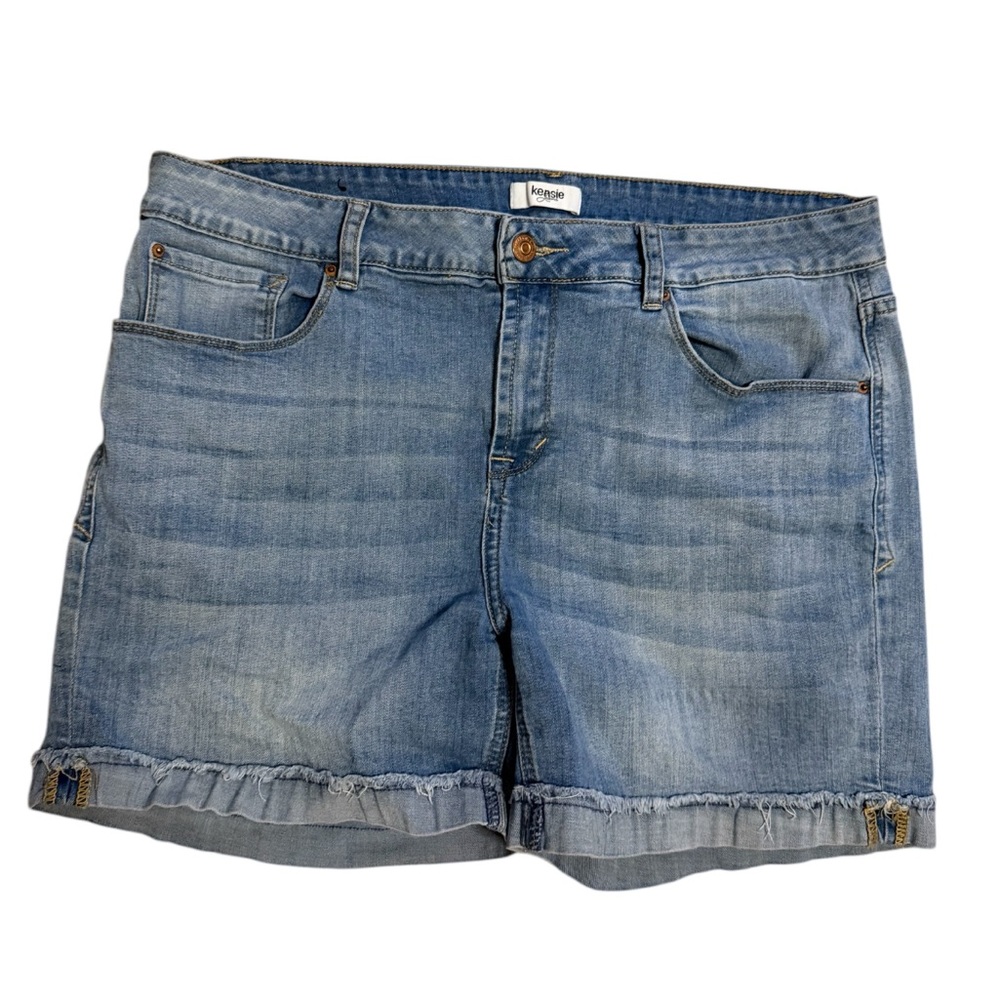 Kenzie Denim Blue Women's Stretch Distressed Shorts 14/32